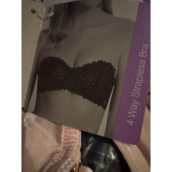 Brand New Fine Lines Women's Size 32 Bliss Pink Converted 4 Way Strapless Bra - Picture 8 of 8
